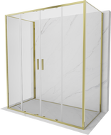 Mexen Exo-S Duo 3S 3-sided sliding shower cabin 190 x 100 cm, transparent, gold - 8152-190-100-50-00-3S