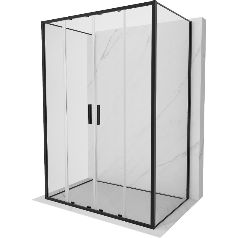 Mexen Exo-S Duo 3S 3-sided sliding shower enclosure 160 x 70 cm, transparent, black - 8152-160-070-70-00-3S