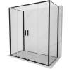 Mexen Exo-S Duo 3S 3-sided sliding shower cabin 190 x 70 cm, transparent, black - 8152-190-070-70-00-3S