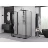 Mexen Exo-3S 3-wall sliding shower cabin 130 x 75 cm, transparent, black - 8152-130-075-70-00-3S