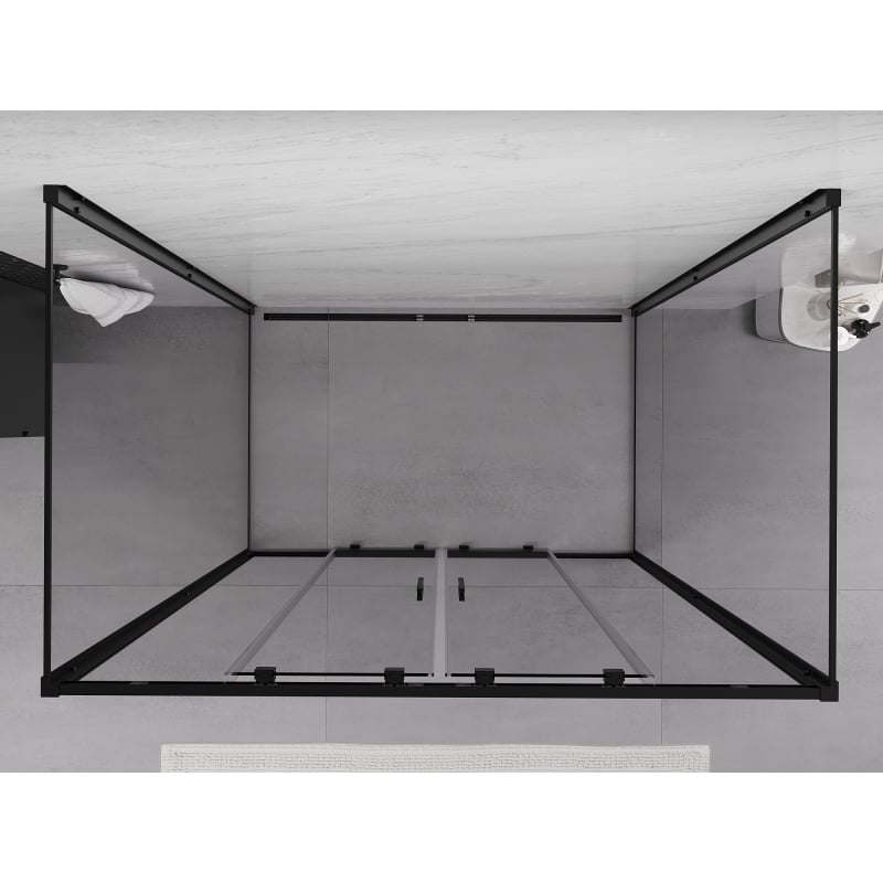 Mexen Exo-3S 3-wall sliding shower cabin 130 x 75 cm, transparent, black - 8152-130-075-70-00-3S