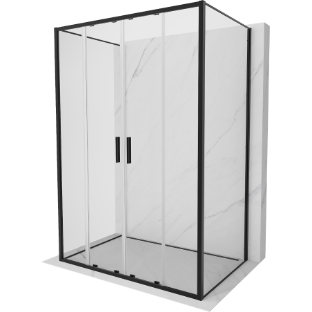 Mexen Exo-S Duo 3S 3-sided sliding shower cabin 140 x 80 cm, transparent, black - 8152-140-080-70-00-3S