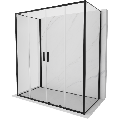 Mexen Exo-3S 3-wall sliding shower cabin 190 x 80 cm, transparent, black - 8152-190-080-70-00-3S
