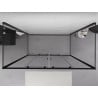 Mexen Exo-3S 3-wall sliding shower cabin 190 x 80 cm, transparent, black - 8152-190-080-70-00-3S