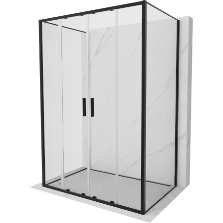 Mexen Exo-3S 3-wall sliding shower cabin 130 x 90 cm, transparent, black - 8152-130-090-70-00-3S