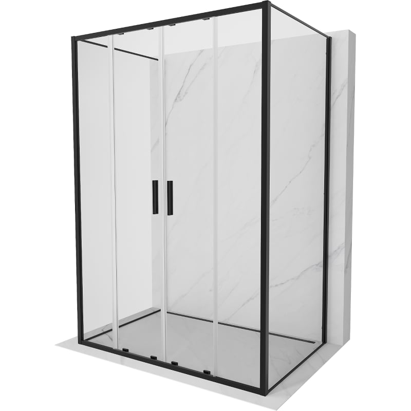 Mexen Exo-3S 3-wall sliding shower cabin 140 x 90 cm, transparent, black - 8152-140-090-70-00-3S