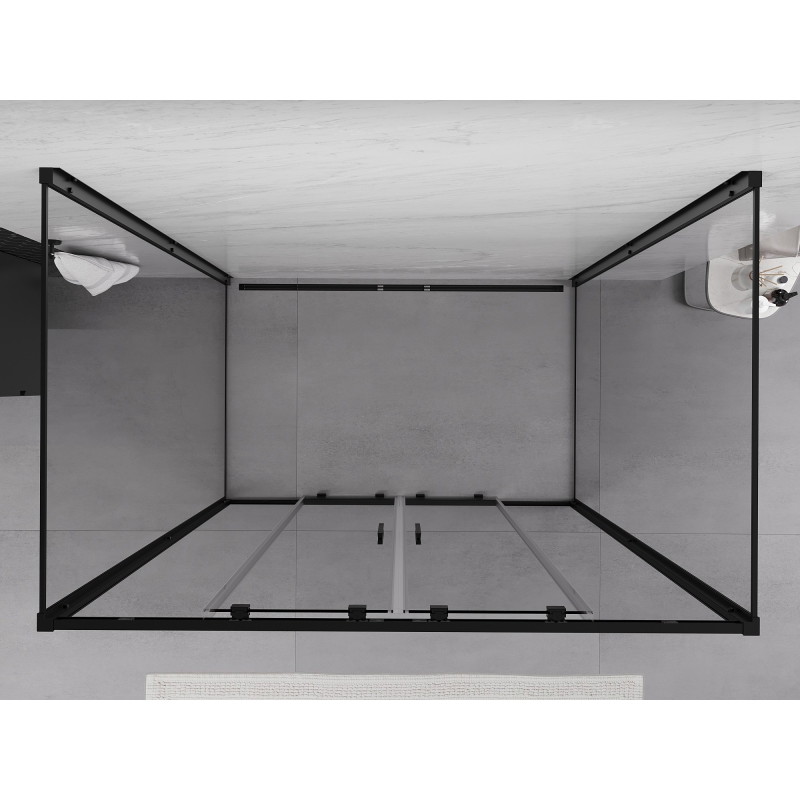 Mexen Exo-S Duo 3S 3-wall sliding shower cabin 160 x 90 cm, transparent, black - 8152-160-090-70-00-3S