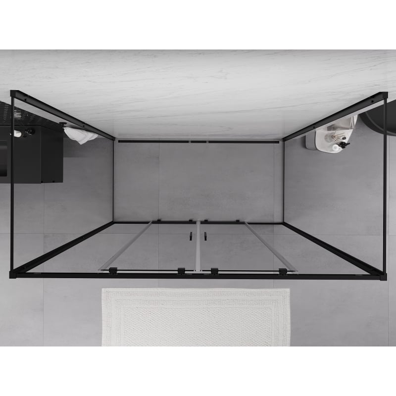 Mexen Exo-3S 3-sided sliding shower enclosure 190 x 90 cm, transparent, black - 8152-190-090-70-00-3S