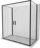 Mexen Exo-S Duo 3S 3-wall sliding shower cabin 190 x 95 cm, transparent, black - 8152-190-095-70-00-3S