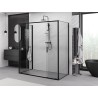 Mexen Exo-S Duo 3S 3-sided sliding shower cabin 190 x 100 cm, transparent, black - 8152-190-100-70-00-3S