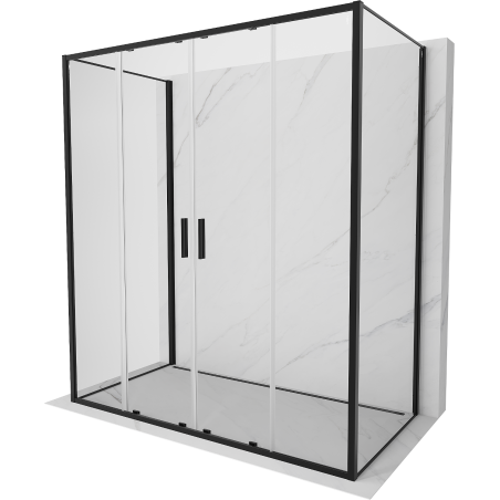 Mexen Exo-S Duo 3S 3-wall sliding shower enclosure 200 x 100 cm, transparent, black - 8152-200-100-70-00-3S