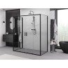 Mexen Exo-S Duo 3S 3-wall sliding shower enclosure 200 x 100 cm, transparent, black - 8152-200-100-70-00-3S