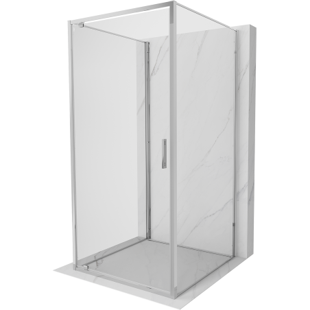 Mexen Exo-BR 3S 3-sided pivot shower cabin 100 x 100 cm, transparent, chrome - 8181-100-100-01-00-3S