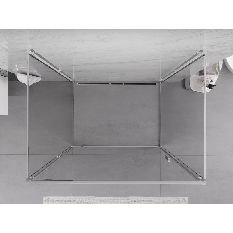 Mexen Exo-BR 3S 3-wall pivot shower enclosure 100 x 110 cm, transparent, chrome - 8181-100-110-01-00-3S