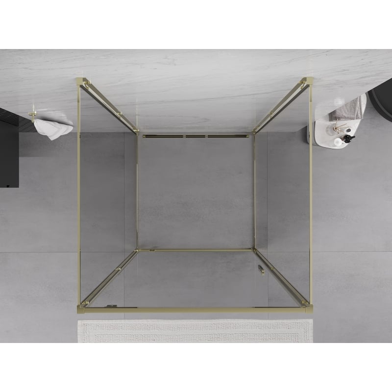 Mexen Exo-3S 3-sided Swing Shower Cabin 75 x 75 cm, Transparent, Gold - 8181-075-075-50-00-3S