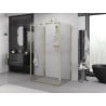 Mexen Exo-3S 3-sided pivot shower enclosure 100 x 90 cm, clear, gold - 8181-100-090-50-00-3S