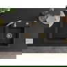 Mexen Tomas 2-compartment granite sink 800 x 500 mm, Black/Silver metallic, siphon Gold - 6516802000-73-G