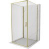 Mexen Exo-3S 3-wall shower enclosure, hinged 100 x 100 cm, transparent, gold - 8181-100-100-50-00-3S