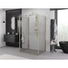 Mexen Exo-3S 3-wall hinged shower cabin 80 x 110 cm, transparent, gold - 8181-080-110-50-00-3S