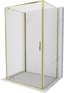 Mexen Exo-BR 3S 3-wall Hinged Shower Enclosure 85 x 110 cm, Transparent, Gold - 8181-085-110-50-00-3S