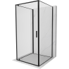 Mexen Exo-BR 3S 3-wall hinged shower cabin 75 x 75 cm, transparent, black - 8181-075-075-70-00-3S