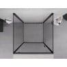 Mexen Exo-3S 3-wall hinged shower enclosure 90 x 90 cm, transparent, black - 8181-090-090-70-00-3S