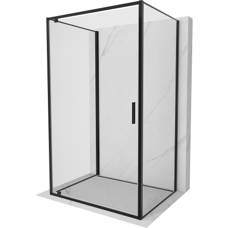 Mexen Exo-3S 3-sided pivot shower enclosure 90 x 95 cm, transparent, black - 8181-090-095-70-00-3S