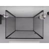 Mexen Exo-3S 3-wall hinged shower cabin 75 x 100 cm, transparent, black - 8181-075-100-70-00-3S
