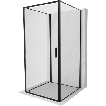 Mexen Exo-3S 3-Wall Hinged Shower Enclosure 100 x 100 cm, Transparent, Black - 8181-100-100-70-00-3S