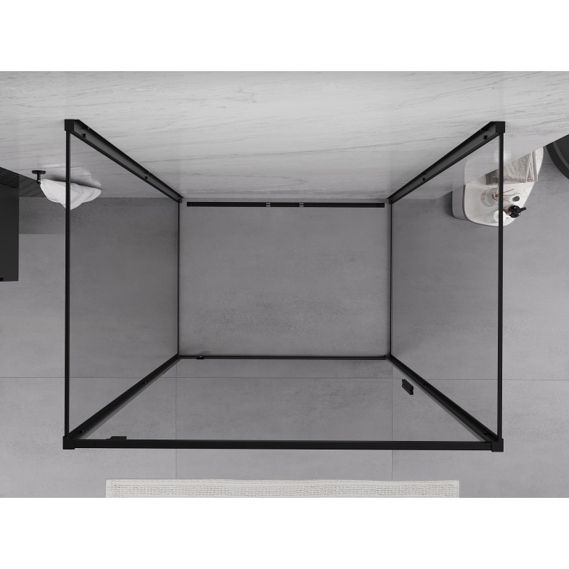 Mexen Exo-BR 3S 3-sided pivot shower cabin 95 x 110 cm, transparent, black - 8181-095-110-70-00-3S