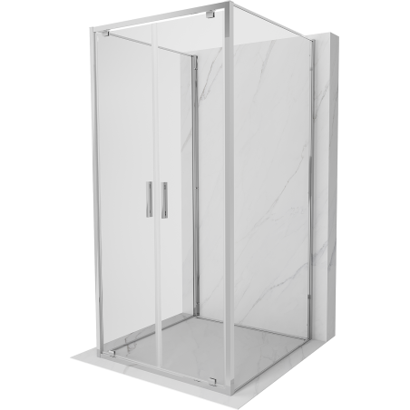 Mexen Exo-BR Duo 3S 3-sided shower cabin with tilt door 70 x 70 cm, transparent, chrome - 8182-070-070-01-00-3S
