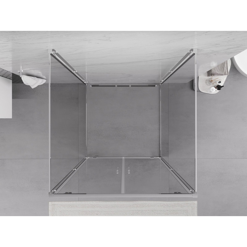 Mexen Exo-BR Duo 3S 3-sided shower cabin with tilt door 70 x 70 cm, transparent, chrome - 8182-070-070-01-00-3S