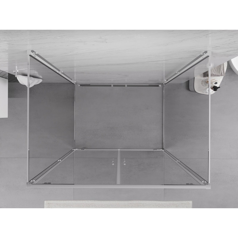 Mexen Exo-BR Duo 3S 3-sided shower enclosure, hinged 100 x 75 cm, transparent, chrome - 8182-100-075-01-00-3S