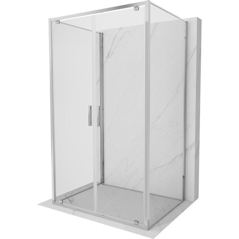 Mexen Exo-BR Duo 3S 3-wall hinged shower enclosure 70 x 95 cm, transparent, chrome - 8182-070-095-01-00-3S