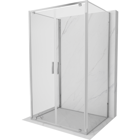 Mexen Exo-BR Duo 3S 3-wall hinged shower cabin 90 x 100 cm, transparent, chrome - 8182-090-100-01-00-3S