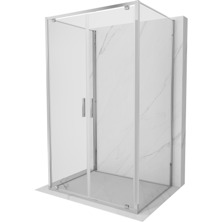 Mexen Exo-3S 3-wall hinged shower cabin 120 x 100 cm, transparent, chrome - 8182-120-100-01-00-3S