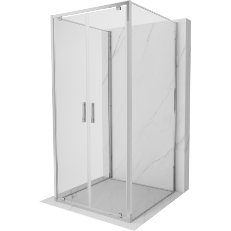 Mexen Exo-3S 3-sided shower enclosure with hinged door 120 x 120 cm, transparent, chrome - 8182-120-120-01-00-3S