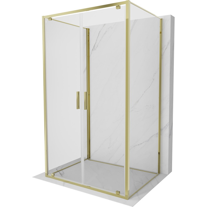 Mexen Exo-BR Duo 3S 3-wall hinged shower cabin 80 x 85 cm, transparent, gold - 8182-080-085-50-00-3S