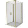Mexen Exo-BR Duo 3S 3-wall hinged shower cabin 90 x 90 cm, transparent, gold - 8182-090-090-50-00-3S