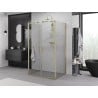 Mexen Exo-3S 3-sided pivot shower cabin 80 x 100 cm, transparent, gold - 8182-080-100-50-00-3S