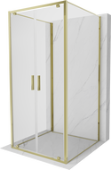 Mexen Exo-BR Duo 3S 3-sided shower enclosure hinged 120 x 120 cm, transparent, gold - 8182-120-120-50-00-3S
