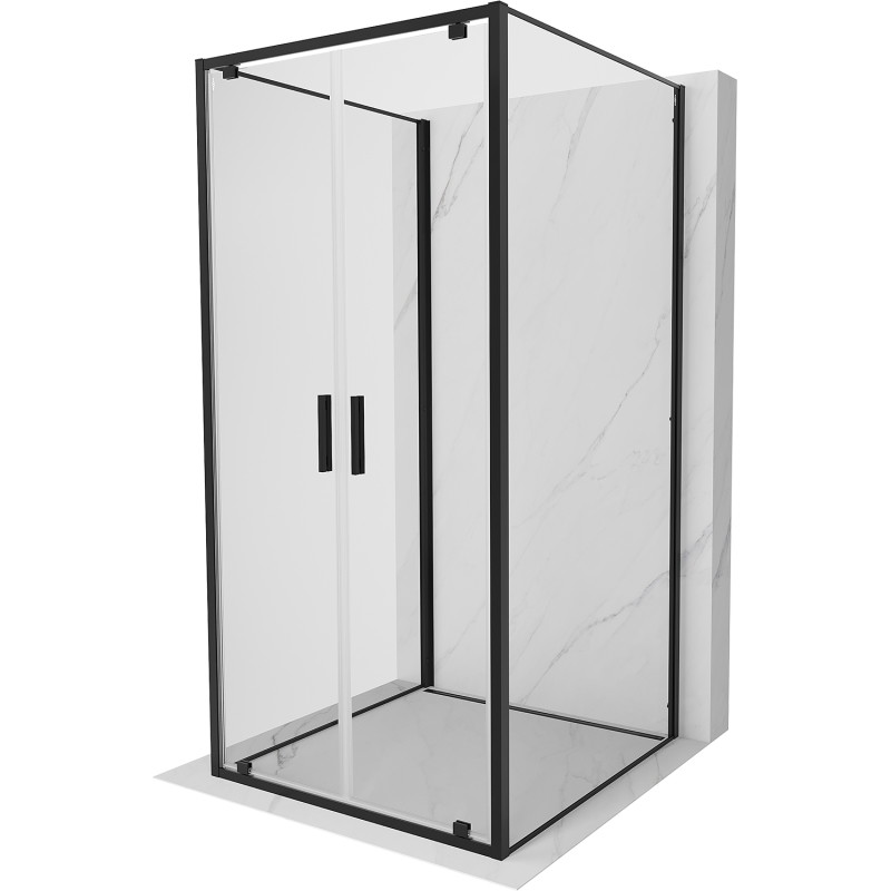 Mexen Exo-BR Duo 3S 3-wall hinged shower cabin 70 x 70 cm, transparent, black - 8182-070-070-70-00-3S