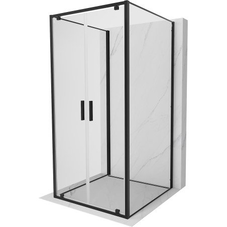 Mexen Exo-BR Duo 3S 3-wall hinged shower cabin 70 x 70 cm, transparent, black - 8182-070-070-70-00-3S