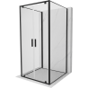 Mexen Exo-BR Duo 3S 3-wall hinged shower cabin 70 x 70 cm, transparent, black - 8182-070-070-70-00-3S