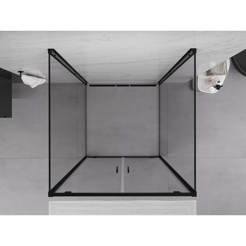 Mexen Exo-BR Duo 3S 3-wall hinged shower cabin 70 x 70 cm, transparent, black - 8182-070-070-70-00-3S