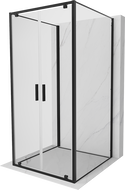 Mexen Exo-BR Duo 3S 3-wall pivot shower enclosure 90 x 90 cm, transparent, black - 8182-090-090-70-00-3S