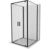 Mexen Exo-3S 3-wall pivot shower enclosure 100 x 100 cm, transparent, black - 8182-100-100-70-00-3S