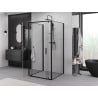Mexen Exo-3S 3-wall pivot shower enclosure 100 x 100 cm, transparent, black - 8182-100-100-70-00-3S