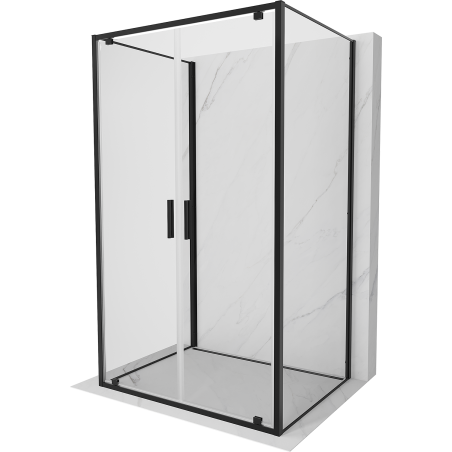 Mexen Exo-3S 3-sided hinged shower enclosure 90 x 80 cm, transparent, black - 8182-090-080-70-00-3S
