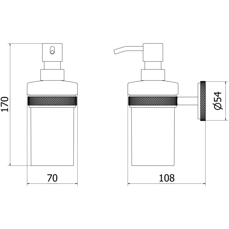 Mexen Gravo soap dispenser, brushed copper - 70A93058-65